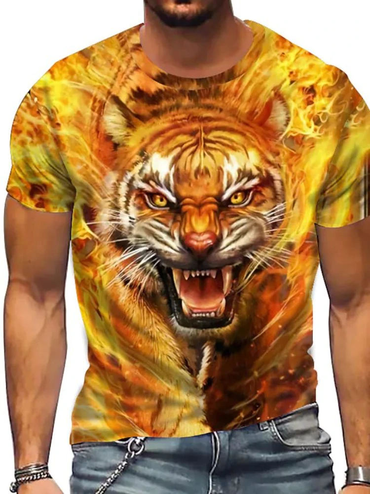 Fashion Animal Tiger 3D Men T Shirt Summer Streetwear Trendy Round Neck Short Sleeve Men Clothing Tops Tee Oversized Male T Shir
Fashion Animal Tiger 3D Men T Shirt Summer Streetwear Trendy Round Neck Short Sleeve Men Clothing Tops Tee Oversized Male T Shir