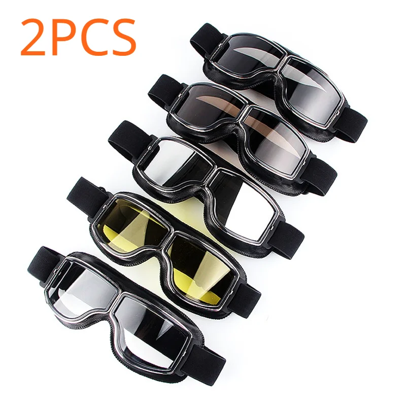 2pcs Retro Leather Motorcycle Goggles Scooter Vintage Pilot Glasses Windproof Universal Outdoor Bicycle Cycling Ski Goggles
2pcs Retro Leather Motorcycle Goggles Scooter Vintage Pilot Glasses Windproof Universal Outdoor Bicycle Cycling Ski Goggles