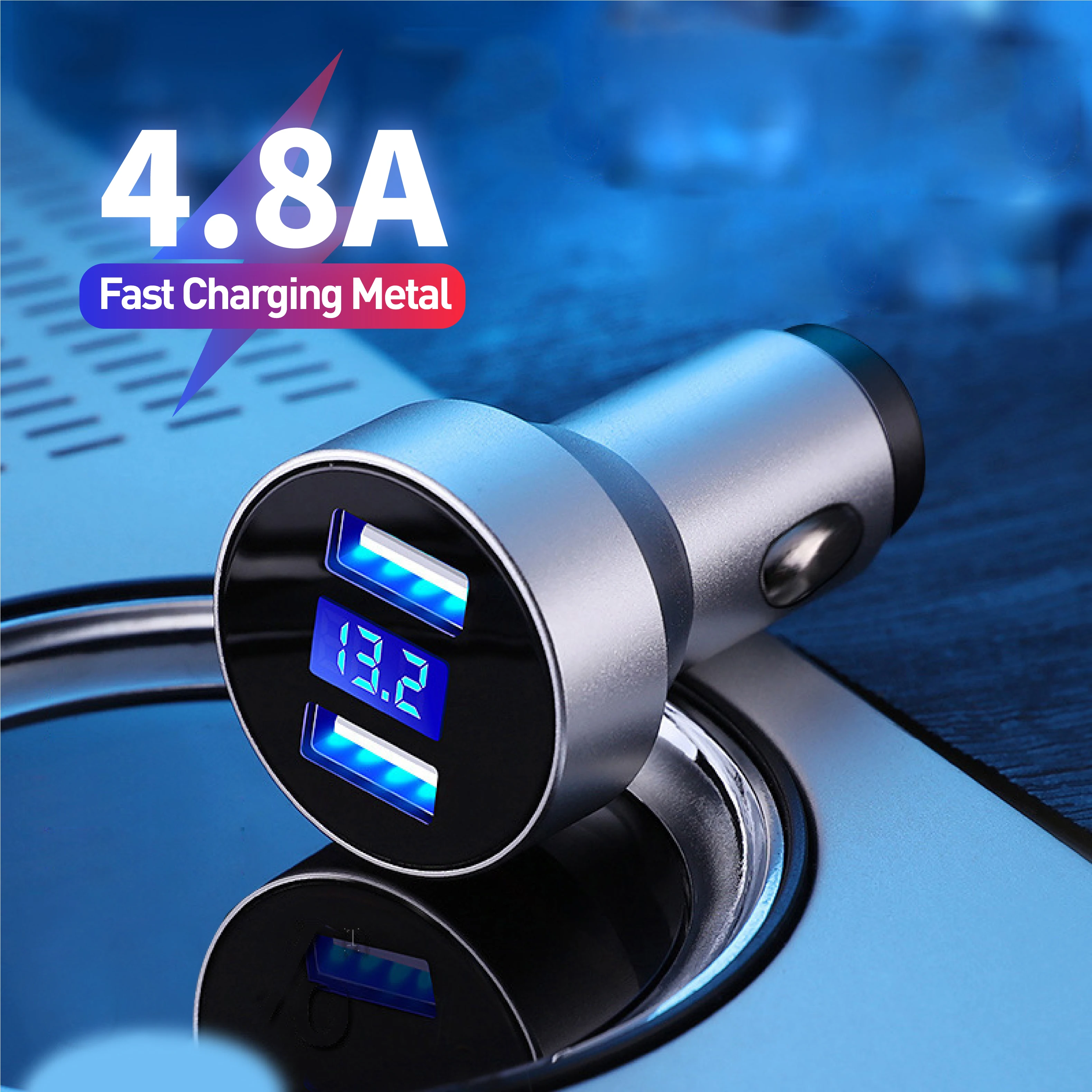 

car charger Universal Phone Charger 4.8A Quick Charger For iphone 13 For Samsung s21 s20 s10 iPhone 12 pro max 11 Xiaomi 12 11