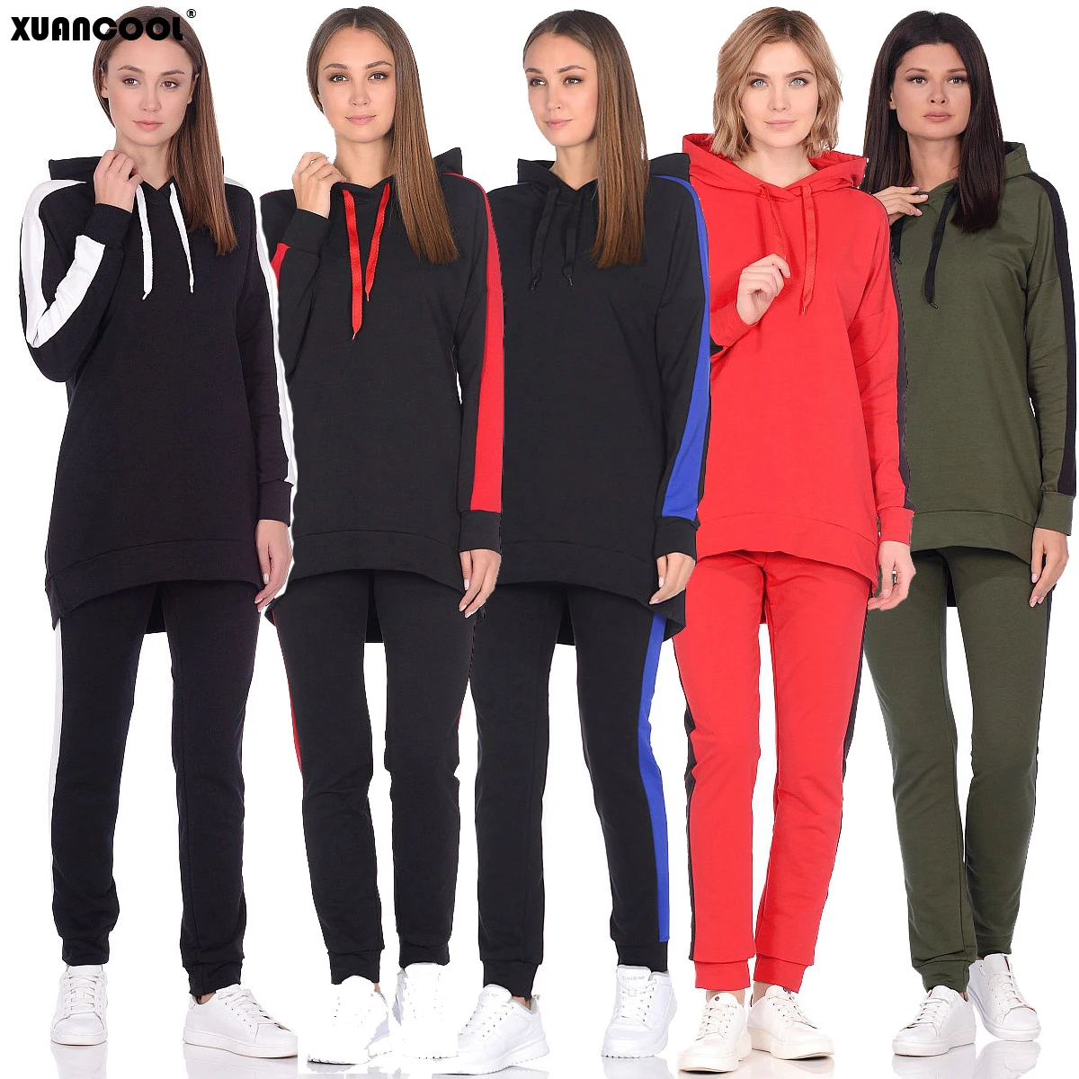 XUANCOOL Za Модный осенне-зимний женский комплект из 2 предметов спортивный костюм для женщин толстовки с длинным рукавом и штаны Одежда для бега...
XUANCOOL Za Модный осенне-зимний женский комплект из 2 предметов спортивный костюм для женщин толстовки с длинным рукавом и штаны Одежда для бега...