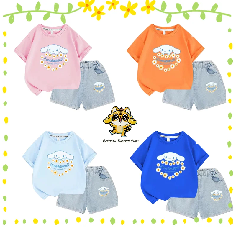 Sanrio Two Piece Suit My Melody Cinnamoroll Kawaii Children Short Sleeve T Shirt Pants Set Kid Fashion Cartoon Outerwear Clothes
Sanrio Two Piece Suit My Melody Cinnamoroll Kawaii Children Short Sleeve T Shirt Pants Set Kid Fashion Cartoon Outerwear Clothes