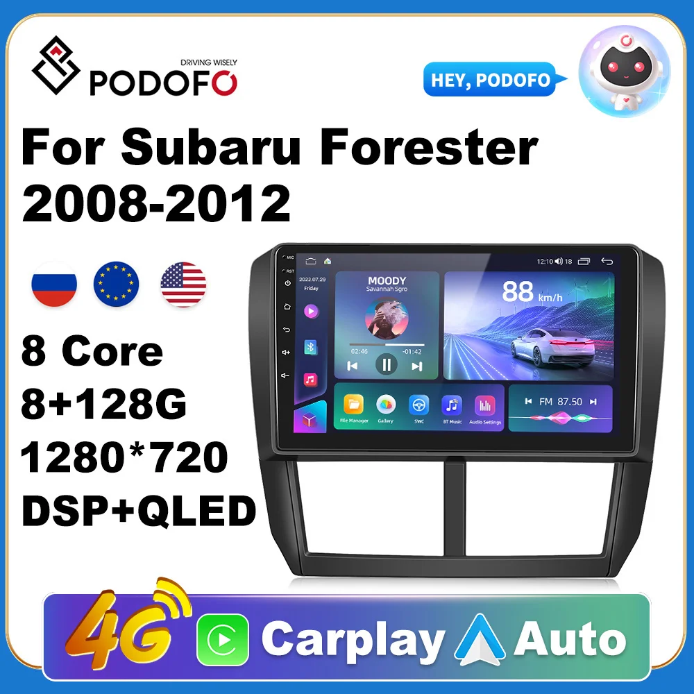 Podofo 9" 4G WiFi 2Din Android 10 8+128G Car Radio For Subaru Forester 2008-2012 Year Car Multimidia Video Player Navigation GPS
Podofo 9" 4G WiFi 2Din Android 10 8+128G Car Radio For Subaru Forester 2008-2012 Year Car Multimidia Video Player Navigation GPS