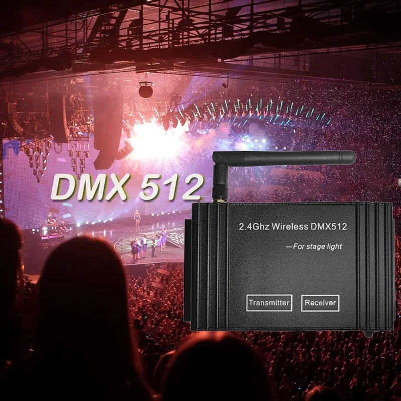 

DMX512 Stage Lighting Receiver Controller 2.4G ISM 126 Band 9-12V DC 500MA MIN 20Dbm For LED Stage Light Control