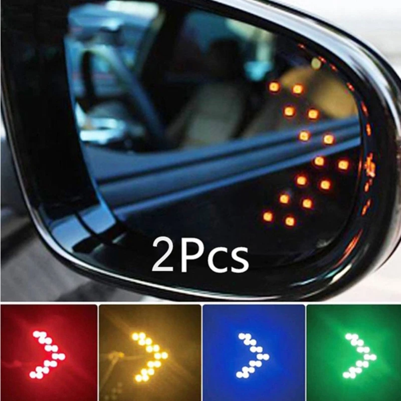 

2x Arrowhead Direction LED Dynamic Side Wing Rearview Mirror Marker Turn Signal Light Indicator Sequential Blinker Lamp D7YA