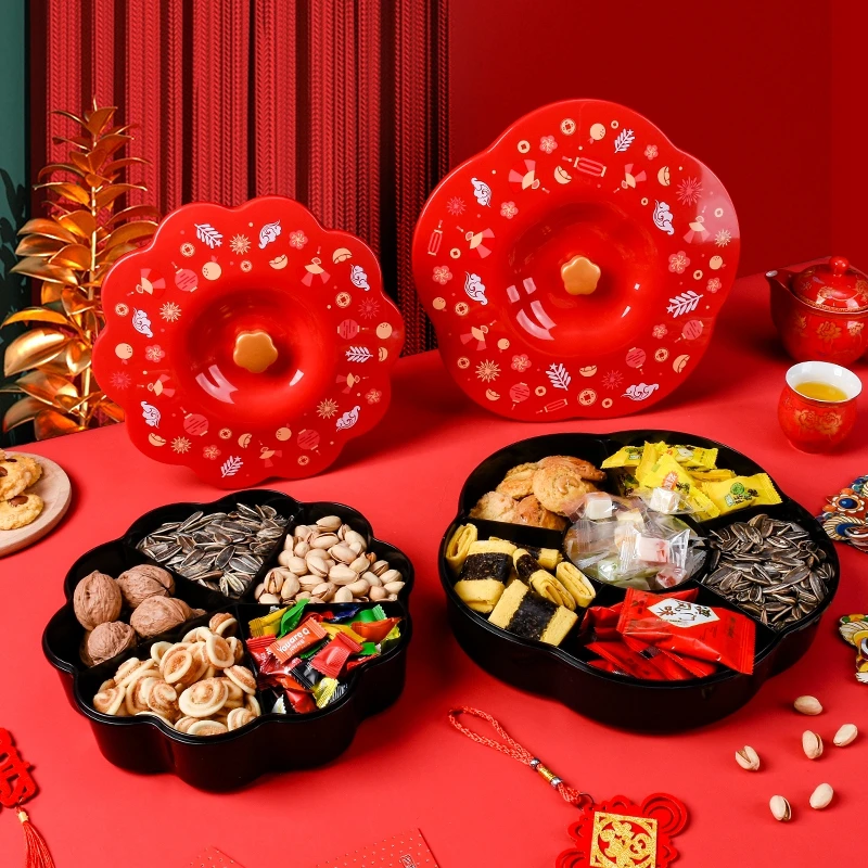 Chinese Spring Festival Candy Storage Box 2023 New Year Snacks Organizer with Cover Fruit Nuts Tray Rabbit Year Desktop Decor 
Chinese Spring Festival Candy Storage Box 2023 New Year Snacks Organizer with Cover Fruit Nuts Tray Rabbit Year Desktop Decor