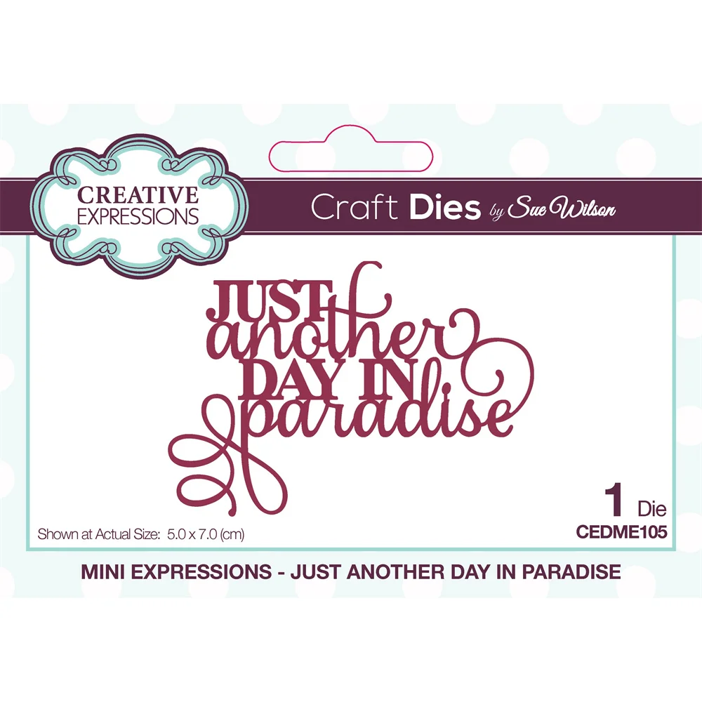 2022 Mini Sentiments Just Another Day In Paradise Cutting Dies Diy Paper Scrapbooking Greeting Card Decoration Embossing Molds
2022 Mini Sentiments Just Another Day In Paradise Cutting Dies Diy Paper Scrapbooking Greeting Card Decoration Embossing Molds