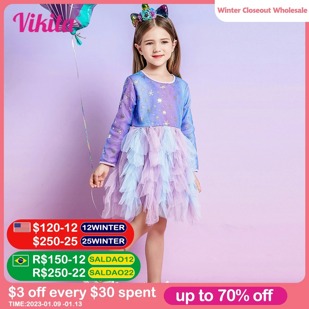 VIKITA Kids Dress for Girl Colorful Cotton Skirt Layered Mesh Tulle Princess Dress Children Party Clothes 3-8T Original Design
VIKITA Kids Dress for Girl Colorful Cotton Skirt Layered Mesh Tulle Princess Dress Children Party Clothes 3-8T Original Design