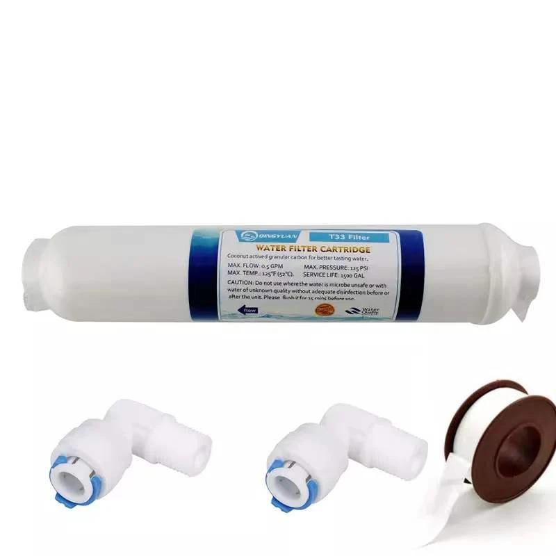 10 Inch T33 with 2pcs fitting Water Purifier INLINE COCONUT Carbon Post WATER FILTER 5MICRON CARBON FILTER FOR REVERSE OSMOSIS
10 Inch T33 with 2pcs fitting Water Purifier INLINE COCONUT Carbon Post WATER FILTER 5MICRON CARBON FILTER FOR REVERSE OSMOSIS