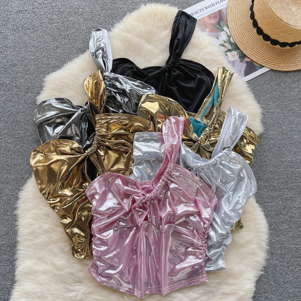 Clothland Sexy One Strap PU Blouse Cut Out Sleeveless Backless Stretchy Shiny Crop Top Chic Club Party Wear Short Tops WA139
Clothland Sexy One Strap PU Blouse Cut Out Sleeveless Backless Stretchy Shiny Crop Top Chic Club Party Wear Short Tops WA139