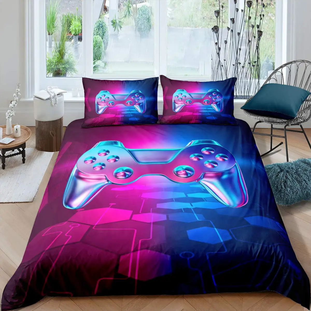 Teen Gamepad Duvet Cover Modern Gamer Comforter Cover Player Gaming Joystick Polyester Quilt Cover Queen Video Game Bedding Set
Teen Gamepad Duvet Cover Modern Gamer Comforter Cover Player Gaming Joystick Polyester Quilt Cover Queen Video Game Bedding Set