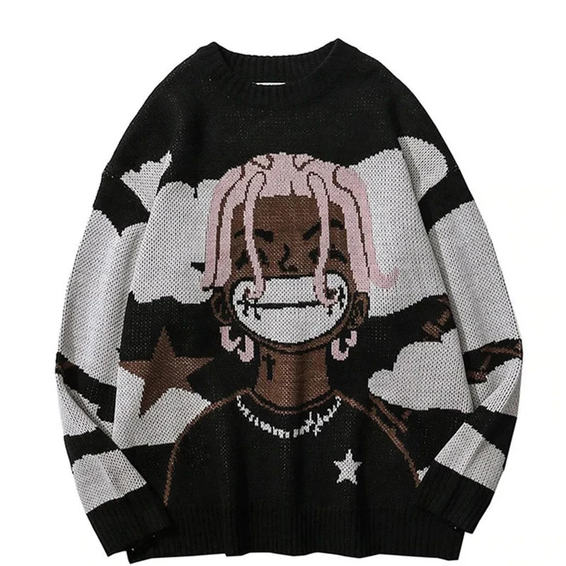 Winter New Fashion Harajuku vintage cartoon anime knitted sweater mens oversized men's rock hip hop rap pullover woman sweaters
Winter New Fashion Harajuku vintage cartoon anime knitted sweater mens oversized men's rock hip hop rap pullover woman sweaters