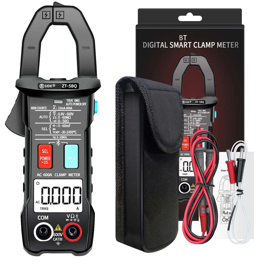 BSIDE Digital Clamp Meter 600A Current True RMS Smart Plier Ammeter Auto Rang 6000 Multimeter DC AC Voltage Hz Ohm NCV Tester
BSIDE Digital Clamp Meter 600A Current True RMS Smart Plier Ammeter Auto Rang 6000 Multimeter DC AC Voltage Hz Ohm NCV Tester