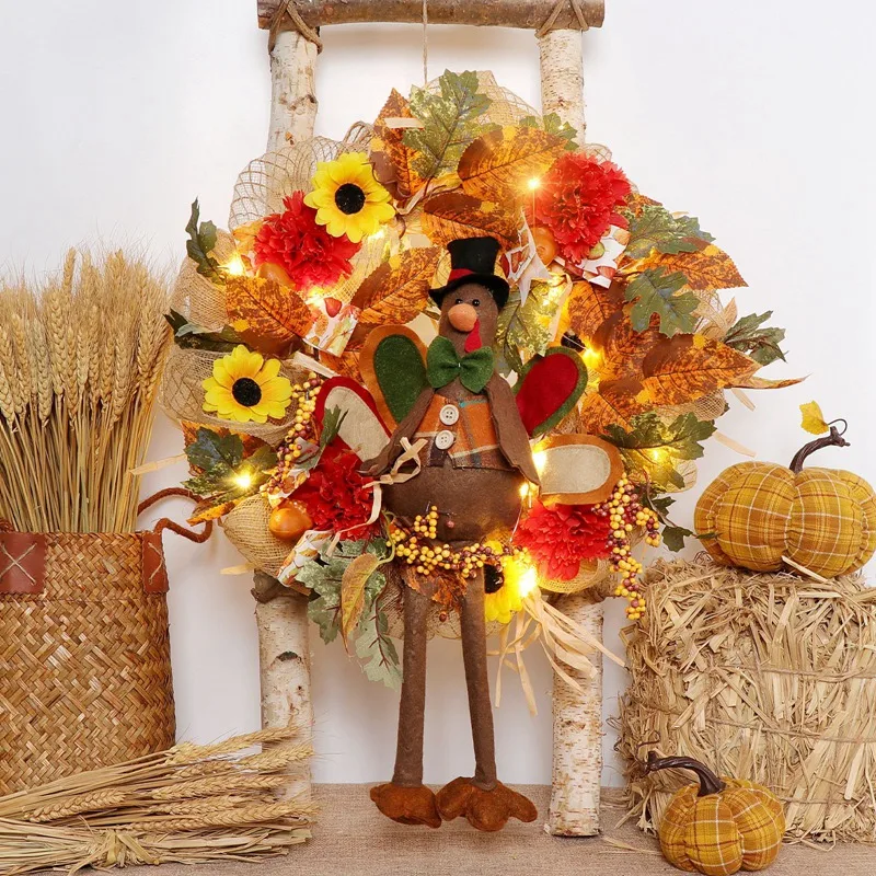 Fall Thanksgiving Wreath Maple Leaves Garland Wall Hanging Decor For Front Door Fall Artificial Wreath
Fall Thanksgiving Wreath Maple Leaves Garland Wall Hanging Decor For Front Door Fall Artificial Wreath