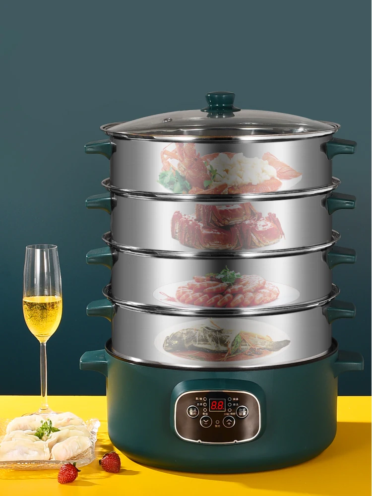 3/4/5 layer electric steamer multifunctional household large-capacity appointment timing multi-layer steamed bun steamer
3/4/5 layer electric steamer multifunctional household large-capacity appointment timing multi-layer steamed bun steamer