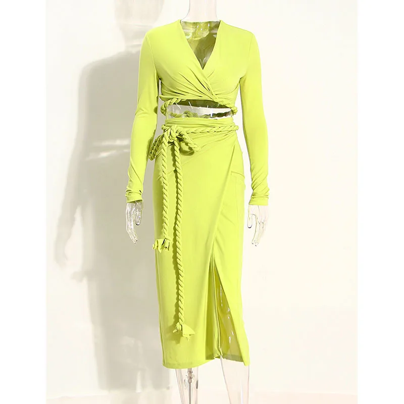 SeeBeautiful Bandage Light Mature Style High-grade Sexy V-neck Top Half-body Skirt Two-piece Set Summer 2022 New Fashion Q258
SeeBeautiful Bandage Light Mature Style High-grade Sexy V-neck Top Half-body Skirt Two-piece Set Summer 2022 New Fashion Q258
