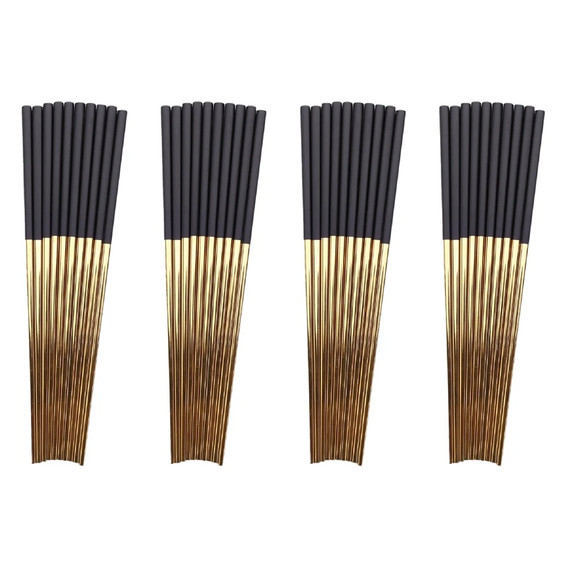 BEST20 Pairs Chopsticks Stainless Steel Chinese Gold Set Black Metal Chop Sticks Set Used For Sushi Dinnerware
BEST20 Pairs Chopsticks Stainless Steel Chinese Gold Set Black Metal Chop Sticks Set Used For Sushi Dinnerware