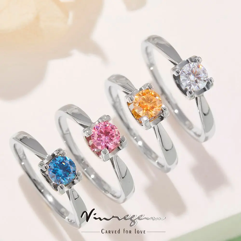 Vinregem 925 Sterling Silver White Gold 5MM Colorful Moissanite Pass Test Diamond Wedding Engagement Ring for Women Dropshipping
Vinregem 925 Sterling Silver White Gold 5MM Colorful Moissanite Pass Test Diamond Wedding Engagement Ring for Women Dropshipping
