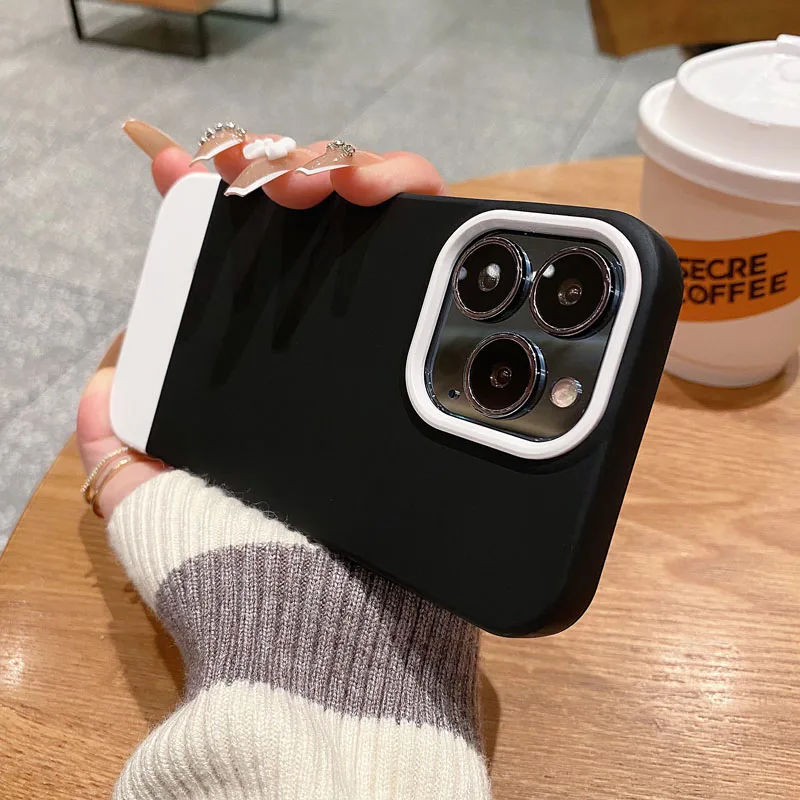 Luxury Splicing Liquid Soft Silicone Case For iPhone 13 12 11 Pro Max X XR XS 7 8 Plus Orignal Shockproof Lens Protection Cover 
Luxury Splicing Liquid Soft Silicone Case For iPhone 13 12 11 Pro Max X XR XS 7 8 Plus Orignal Shockproof Lens Protection Cover