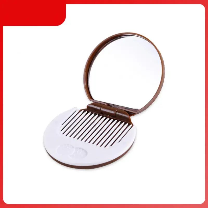 

1PC New Mini Makeup Mirror Hand Held Fold Small Portable Cartoon Chocolate Biscuit Super Cute Compact Pocket Mirror Beauty