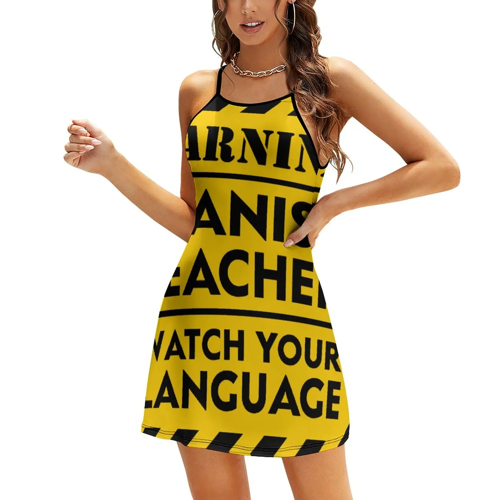 Warning Spanish Teacher Watch Your Language Spani Women's Sling Dress Casual The Dress Unique Sexy Woman's Dress Parties
Warning Spanish Teacher Watch Your Language Spani Women's Sling Dress Casual The Dress Unique Sexy Woman's Dress Parties