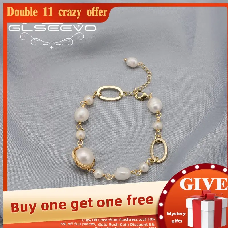 GLSEEVO Natural Baroque Pearls Irregular Long Chain Pendant Bracelet For Woman Trend Popular Wedding Jewelry Anniversary Gift
GLSEEVO Natural Baroque Pearls Irregular Long Chain Pendant Bracelet For Woman Trend Popular Wedding Jewelry Anniversary Gift