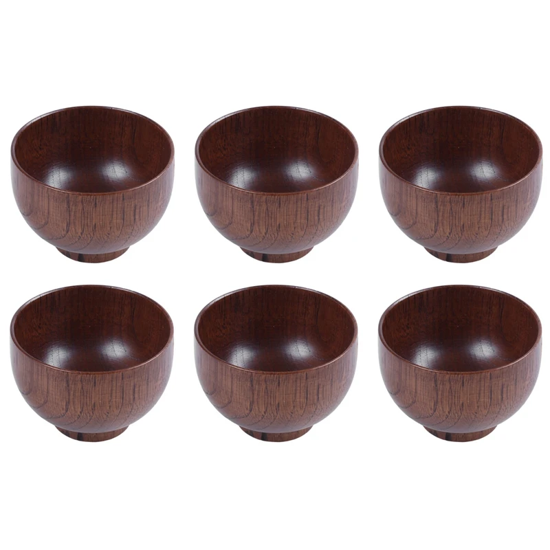 6X Wooden Bowls Wooden Soup Bowl Healthy Food Container Vintage Dinner Tableware Kitchen Accessories
6X Wooden Bowls Wooden Soup Bowl Healthy Food Container Vintage Dinner Tableware Kitchen Accessories