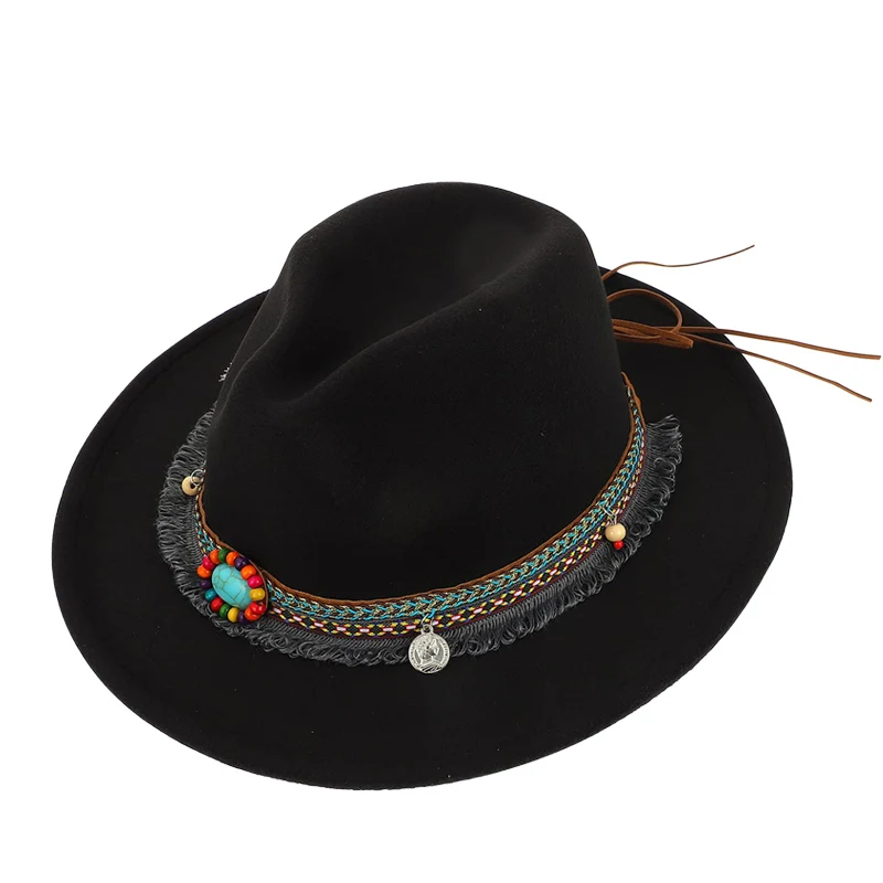 Bohemia Fedora Hat For Men Retro Hollow Tassel Belt Wide Brim Jazz Hat Women Elegant Wild Top Hats Western Cowboy Fashion Tide
Bohemia Fedora Hat For Men Retro Hollow Tassel Belt Wide Brim Jazz Hat Women Elegant Wild Top Hats Western Cowboy Fashion Tide