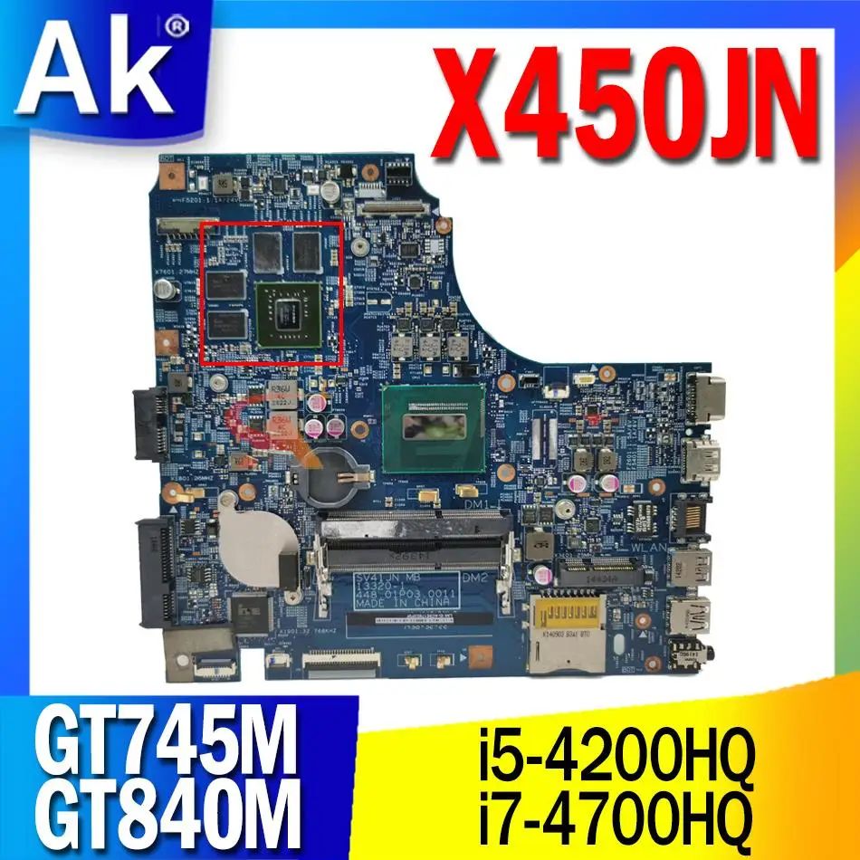 X450JN i5-4200HQ i7-4700HQ CPU GT745M GT840M GPU Notebook Mainboard for ASUS X450J SV41JN X450 A450J A450JN Laptop Motherboard
X450JN i5-4200HQ i7-4700HQ CPU GT745M GT840M GPU Notebook Mainboard for ASUS X450J SV41JN X450 A450J A450JN Laptop Motherboard