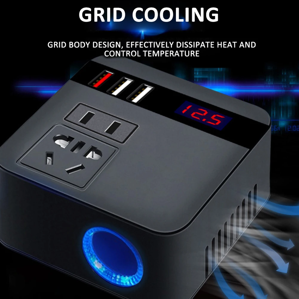 150W LCD Car Inverter Auto Laptop Fan Charger Converter Cool Down Quickly USB Car Charging Converter Snel Opladen 
150W LCD Car Inverter Auto Laptop Fan Charger Converter Cool Down Quickly USB Car Charging Converter Snel Opladen
