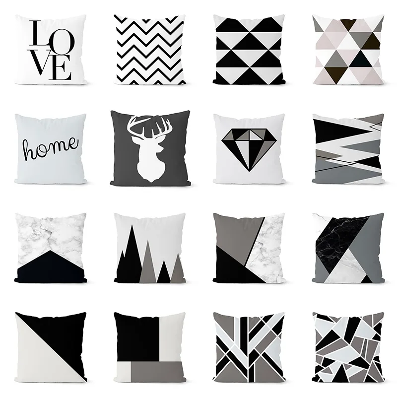 Grey and Black Cushion Cover 45*45cm Polyester Geometric Pillow Cover Decorative Pillows Home Decoration Throw Pillowcase
Grey and Black Cushion Cover 45*45cm Polyester Geometric Pillow Cover Decorative Pillows Home Decoration Throw Pillowcase