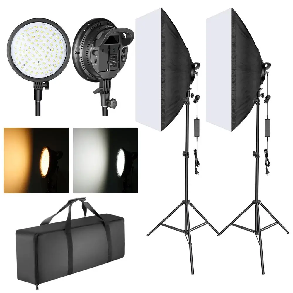 Neewer LED Softbox Lighting Kit: 20x28 inches Softbox, 48W Dimmable 2-color Temperature LED Light Head with Battery Compartment
Neewer LED Softbox Lighting Kit: 20x28 inches Softbox, 48W Dimmable 2-color Temperature LED Light Head with Battery Compartment