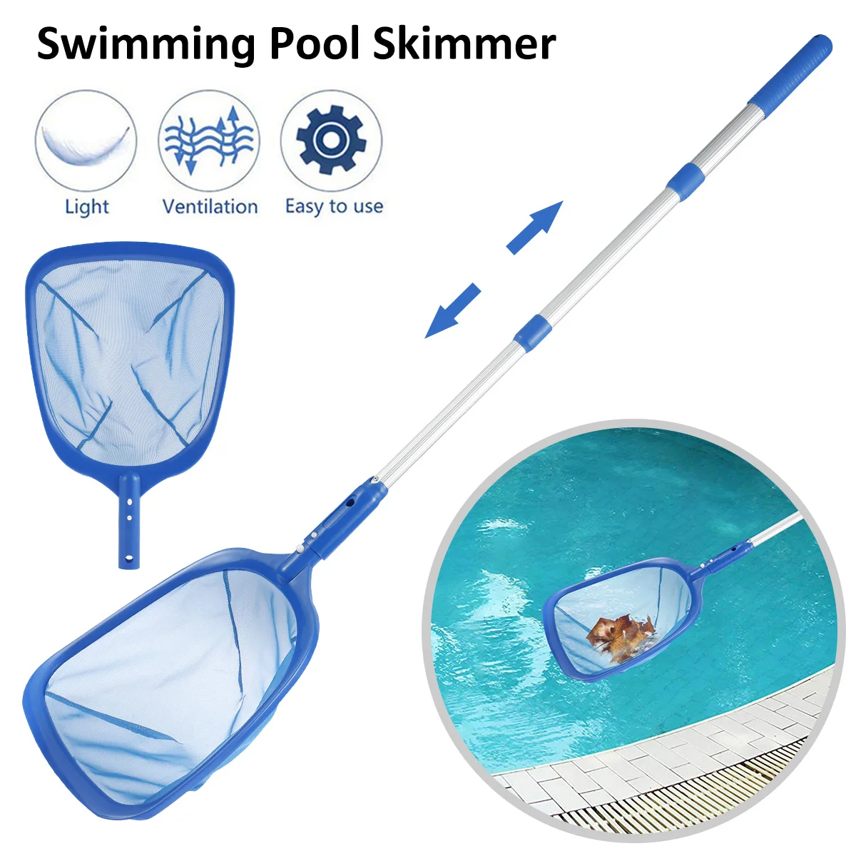 Pool Skimmer Net with 17.5-35.5inch 3-Section Telescopic Aluminum Pole Swimming Pool Leaf Net Skimmer Rake with Fine Mesh for
Pool Skimmer Net with 17.5-35.5inch 3-Section Telescopic Aluminum Pole Swimming Pool Leaf Net Skimmer Rake with Fine Mesh for