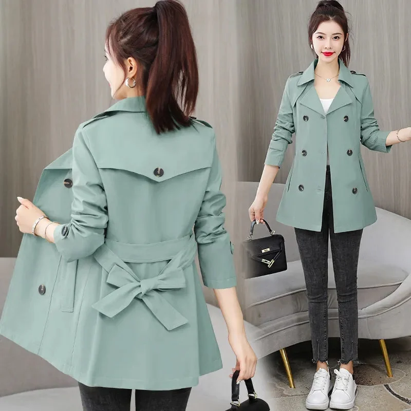 2022 New Spring Autumn Trench Coat Women Clothes Slim Long-Sleeved Short Windbreaker With Belt Casual Outwear Female Tops Lining
2022 New Spring Autumn Trench Coat Women Clothes Slim Long-Sleeved Short Windbreaker With Belt Casual Outwear Female Tops Lining