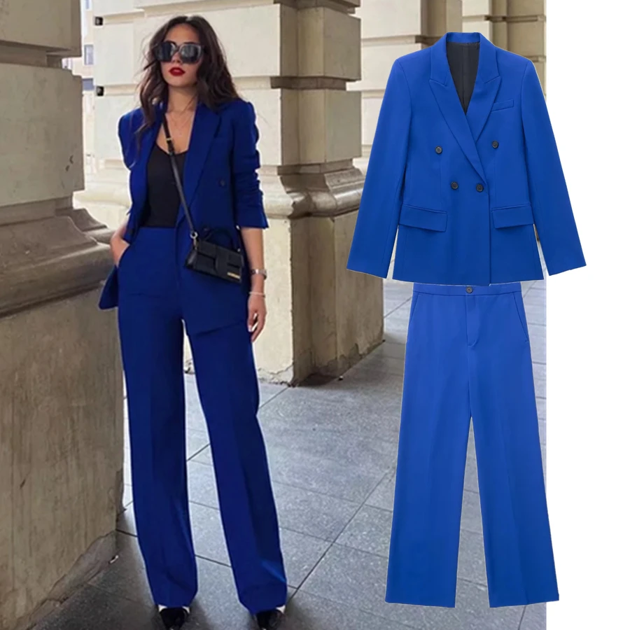 Jenny&Dave 2022 England Style Straight Casual Suit Pants Sets Fashion Simple Pure Blue Double Breasted Casual Blazers Women
Jenny&Dave 2022 England Style Straight Casual Suit Pants Sets Fashion Simple Pure Blue Double Breasted Casual Blazers Women