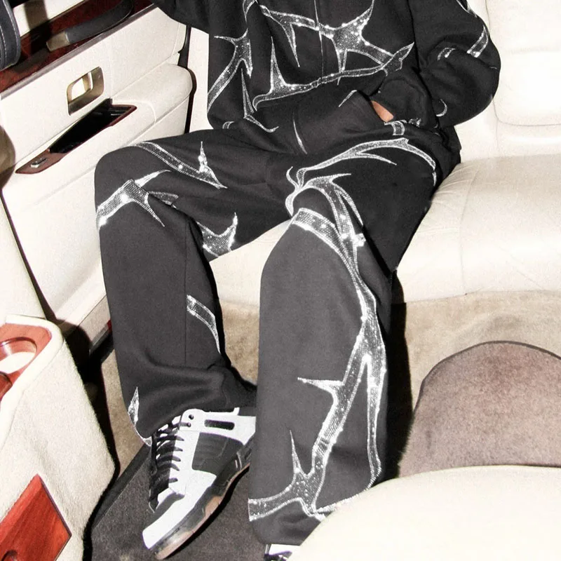2023 Autumn Winter Loose Men Pants Y2k Rhinestone Casual Trousers Sport Jogging Drawstring Sweatpants Harajuku Gothic Streetwear 
2023 Autumn Winter Loose Men Pants Y2k Rhinestone Casual Trousers Sport Jogging Drawstring Sweatpants Harajuku Gothic Streetwear