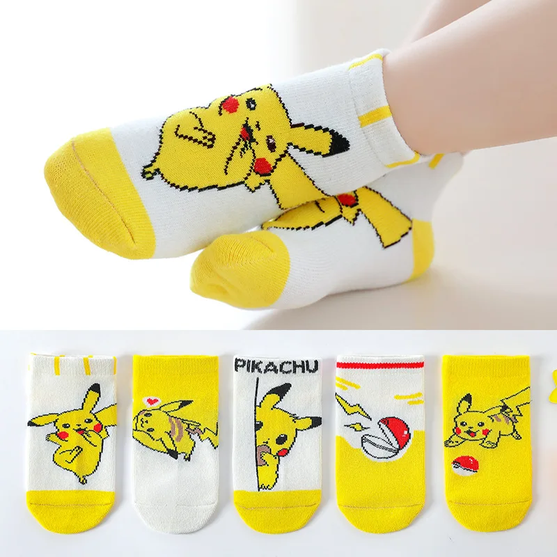 5 PCS Pokemon Anime Figure Pikachu Socks for Kids Cute Cartoon Summer Breathable Thin Short Sock Boys Girls Gifts
5 PCS Pokemon Anime Figure Pikachu Socks for Kids Cute Cartoon Summer Breathable Thin Short Sock Boys Girls Gifts