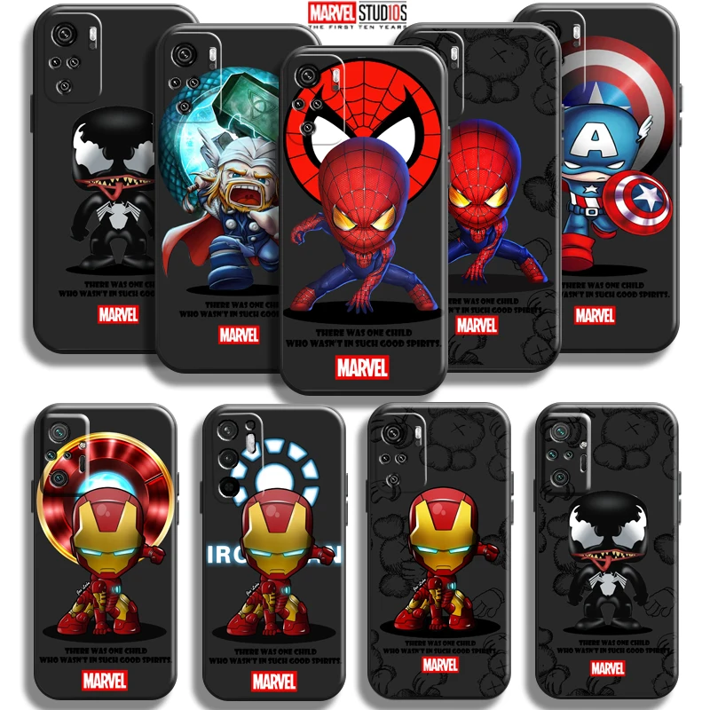 Marvel Cartoon Iron Man Spiderman Phone Case For Xiaomi Redmi Note 10 10S Pro Max 5G Note 10T Liquid Silicon Black Carcasa Back
Marvel Cartoon Iron Man Spiderman Phone Case For Xiaomi Redmi Note 10 10S Pro Max 5G Note 10T Liquid Silicon Black Carcasa Back