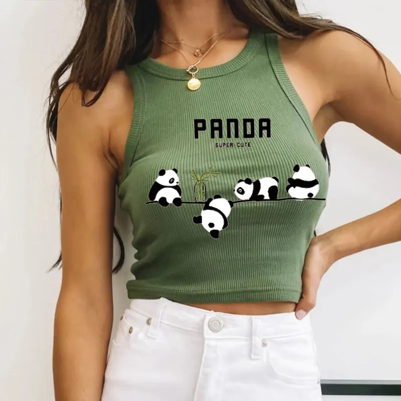 Summer New Women's Vest Sexy Slim High Quality Casual Cute Panda Short-sleeved All-match Top O-neck Sleeveless Women's Clothing
Summer New Women's Vest Sexy Slim High Quality Casual Cute Panda Short-sleeved All-match Top O-neck Sleeveless Women's Clothing