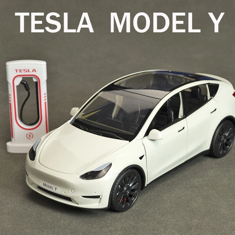 

Модель в масштабе 1:24 Tesla, модель 3 зарядного устройства, игрушечный автомобиль из сплава под давлением, модель со звуком и фотомагнитом, детская игрушка, коллекционные предметы, подарок на день рождения