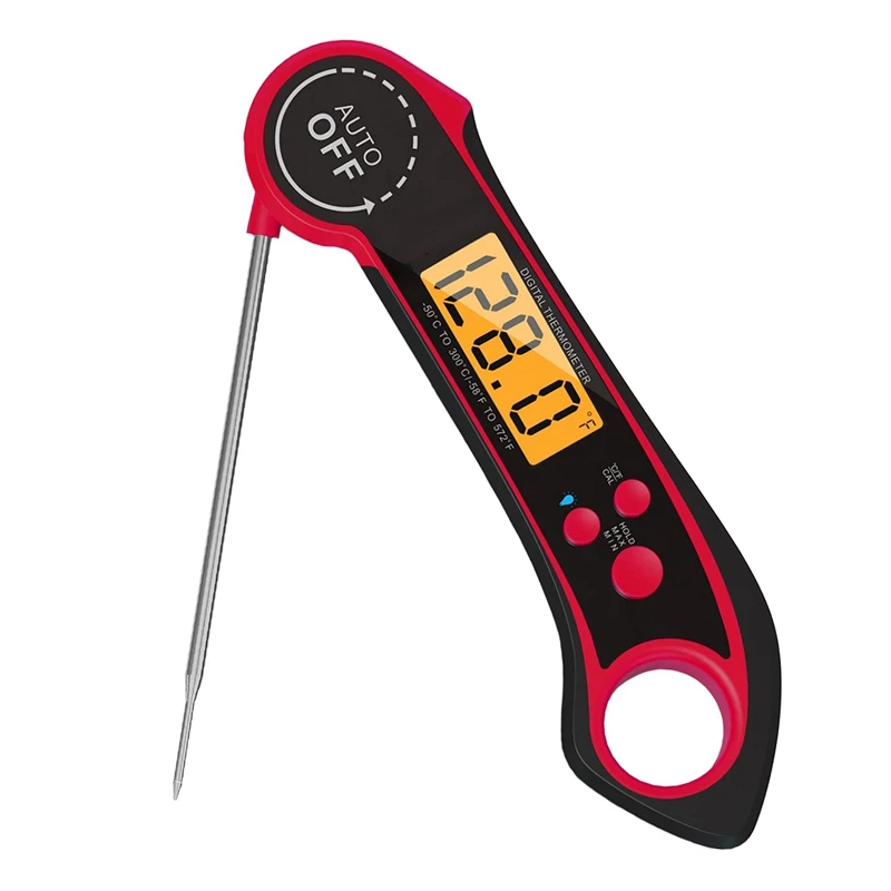 Instant Read Food Thermometer Waterproof Digital Meat Thermometer Foldable Probe For Cooking, BBQ, And Grill (Red)
Instant Read Food Thermometer Waterproof Digital Meat Thermometer Foldable Probe For Cooking, BBQ, And Grill (Red)