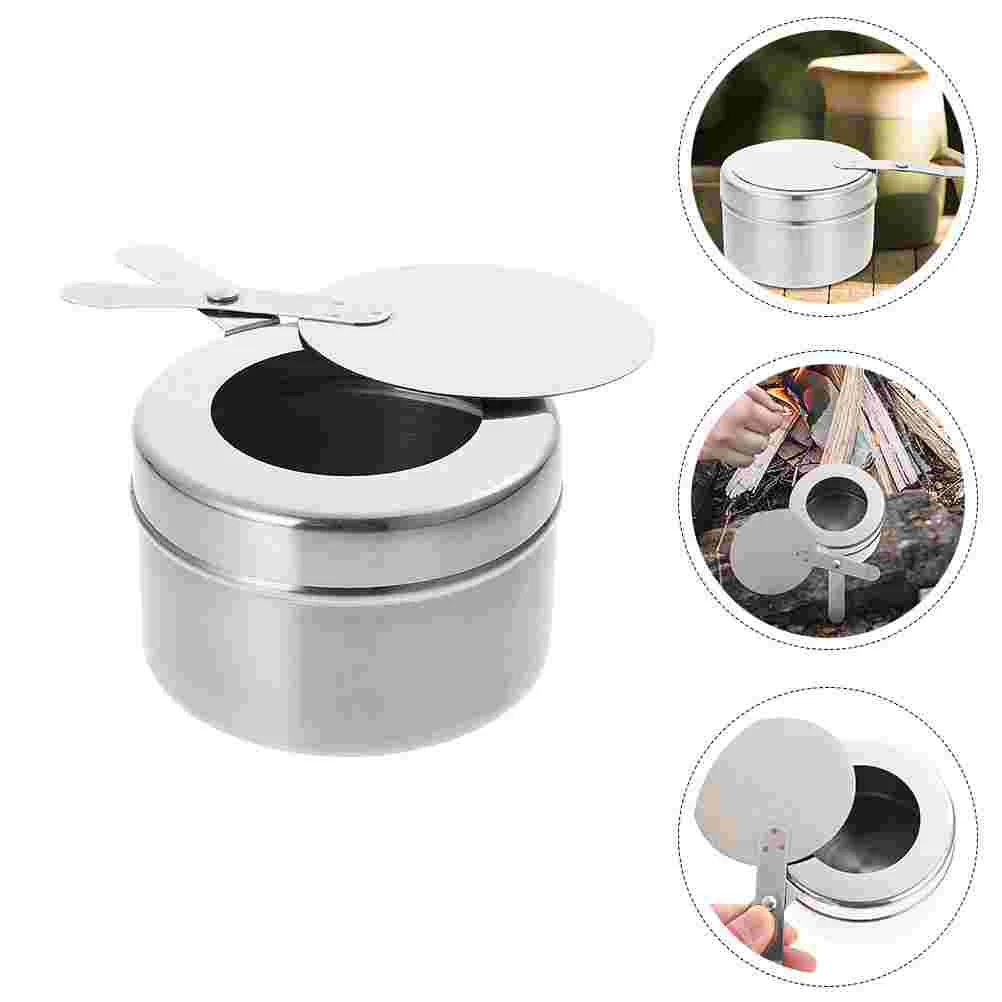 

4 Pcs Hiking Stove Stainless Steel Alcohol Stoves Hotel Burner BBQ Pot Outdoor Cooking Camping Travel