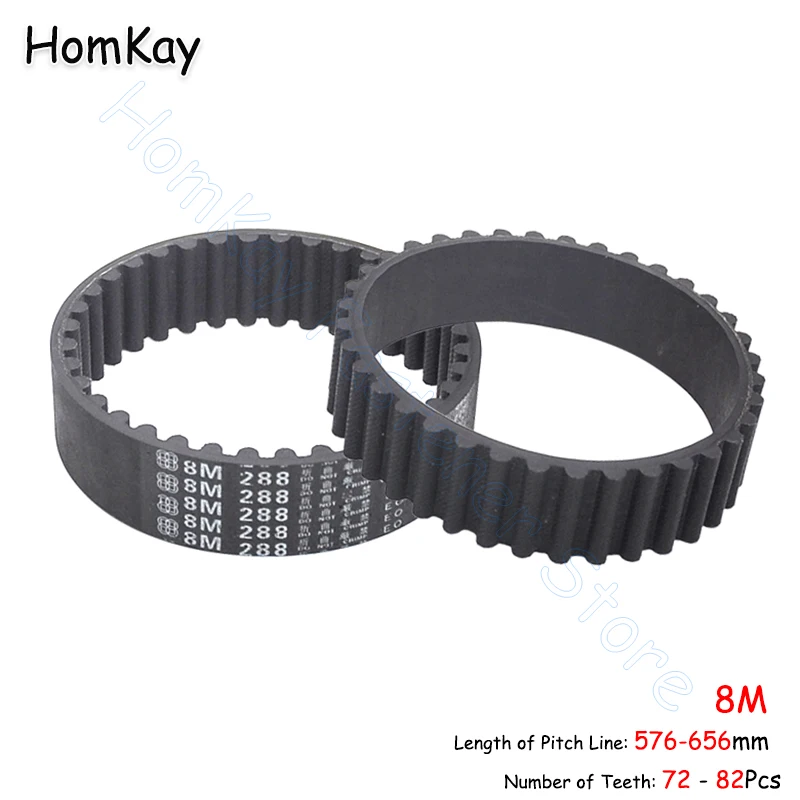 

8M Timing Belt Rubber Closed-loop Transmission Belts Pitch 8mm No.Tooth 72 73 74 75 76 77 78 79 80 81 82Pcs width 15-40mm