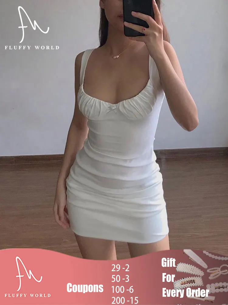 2022 Summer Sleeveless Solid Color Bodycon Sexy Mini Dress Fashion Ruched Bodycon Party Club wear Dresses for Women FLUFFY WORLD
2022 Summer Sleeveless Solid Color Bodycon Sexy Mini Dress Fashion Ruched Bodycon Party Club wear Dresses for Women FLUFFY WORLD