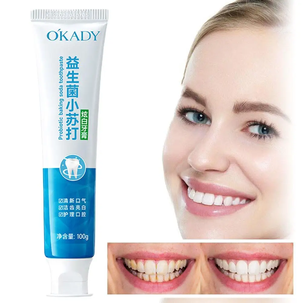 Probiotic Baking Soda Whitening Toothpaste 100g Quick Of Repair Oral Caries Plaque Of Cavities Dark Stains Removal Clean Te T3U0
Probiotic Baking Soda Whitening Toothpaste 100g Quick Of Repair Oral Caries Plaque Of Cavities Dark Stains Removal Clean Te T3U0