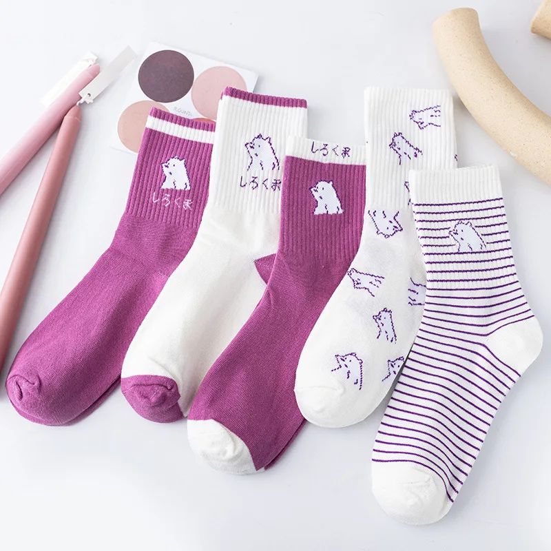Purple Bear Cute Tube Socks Sweet College Style Stockings Spring And Autumn All-match Fashion Main Colorings Tide
Purple Bear Cute Tube Socks Sweet College Style Stockings Spring And Autumn All-match Fashion Main Colorings Tide