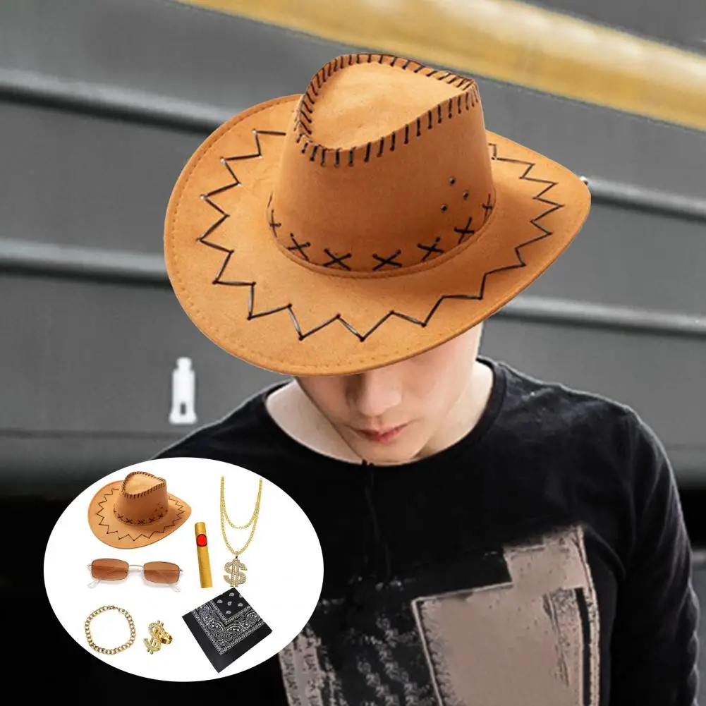 West Cowboy Hat Kit Cloth Western Cowboy Kit Printed Square Scarf Hat Necklace Ring Square Scarf Denim Set Party Supply
West Cowboy Hat Kit Cloth Western Cowboy Kit Printed Square Scarf Hat Necklace Ring Square Scarf Denim Set Party Supply