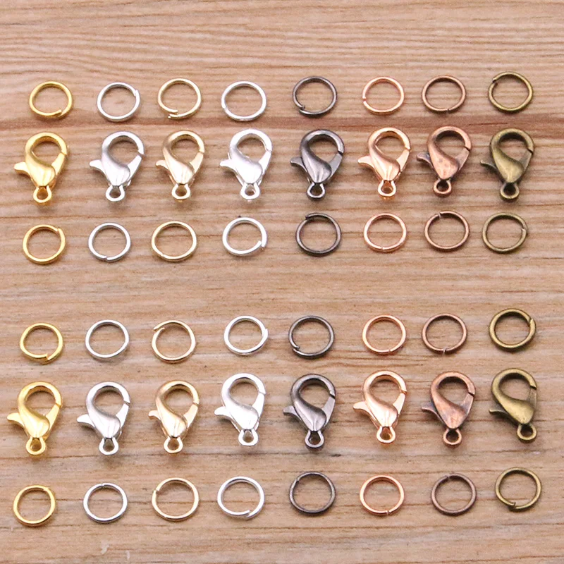 100Pcs Lobster Clasp With 200Pcs Open Jump Rings DIY Jewelry Findings Kit For Necklace Bracelet Chain Making Connector Parts
100Pcs Lobster Clasp With 200Pcs Open Jump Rings DIY Jewelry Findings Kit For Necklace Bracelet Chain Making Connector Parts