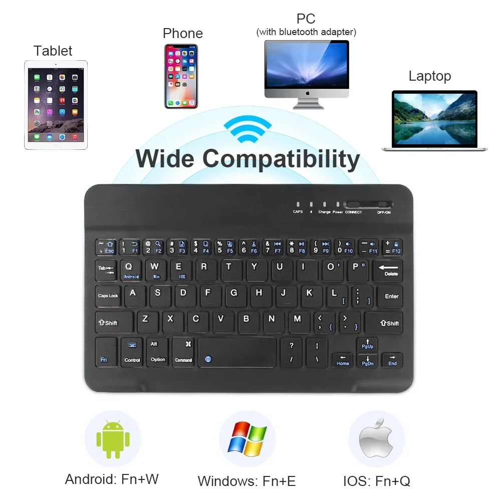 

Mini Bluetooth Keyboard Rechargeable Wireless Keyboard For Phone ipad Tablet Laptop PC Computer Android ios Window Keycap set