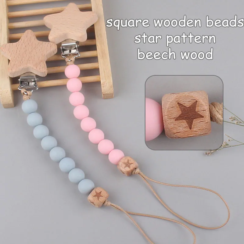 New Solid Color Silicone Pacifier Clips Safe Baby Pacifier Chain Clip Nursing Soother Holder Silicone Beads Teether Wood Clip
New Solid Color Silicone Pacifier Clips Safe Baby Pacifier Chain Clip Nursing Soother Holder Silicone Beads Teether Wood Clip