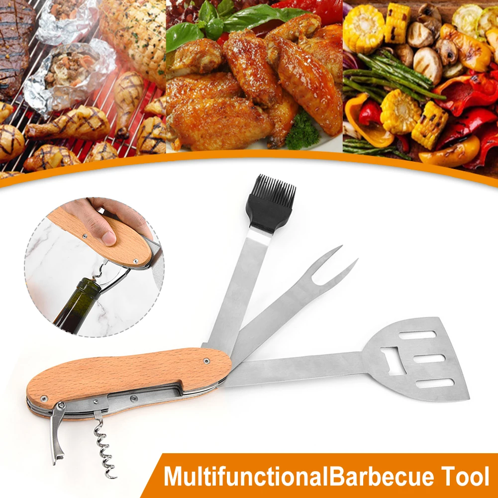 5 In 1 Foldable BBQ Tools Portable Multifunction Outdoor Camping BBQ Tools Used As Barbecue Tongs Knives Spatula Fork Opener
5 In 1 Foldable BBQ Tools Portable Multifunction Outdoor Camping BBQ Tools Used As Barbecue Tongs Knives Spatula Fork Opener